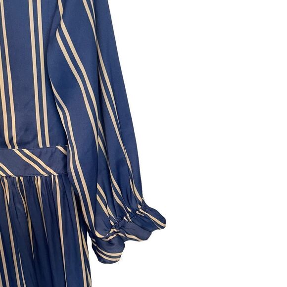 Scotch and Soda Aloha White and Blue Striped Midi Dress Size XL NEW - Picture 8 of 11